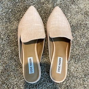 Pink Snake Skin Mules